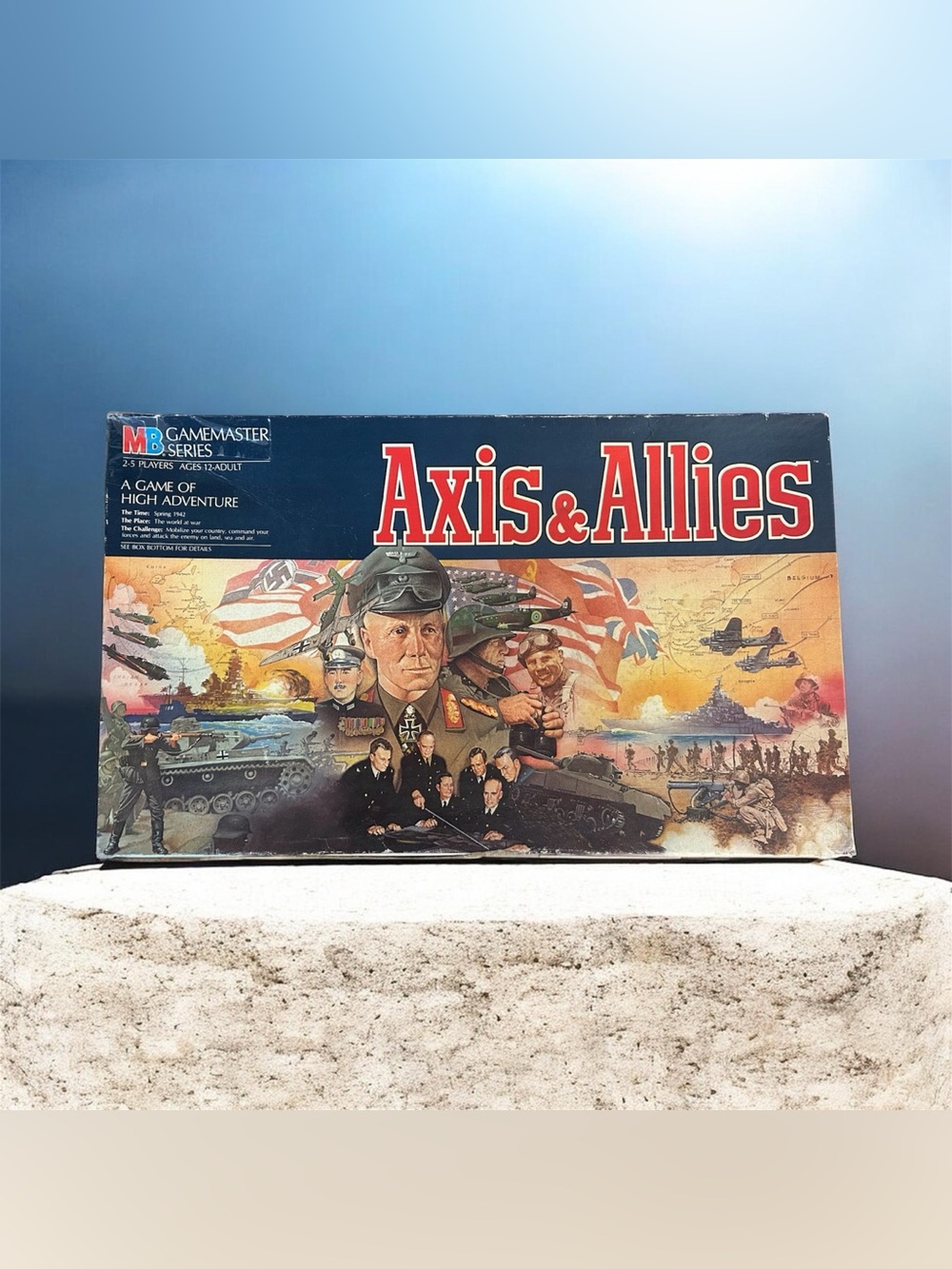 Vintage Axis & Allies 1984 Board Game WWII Milton Bradley Incomplete EUC